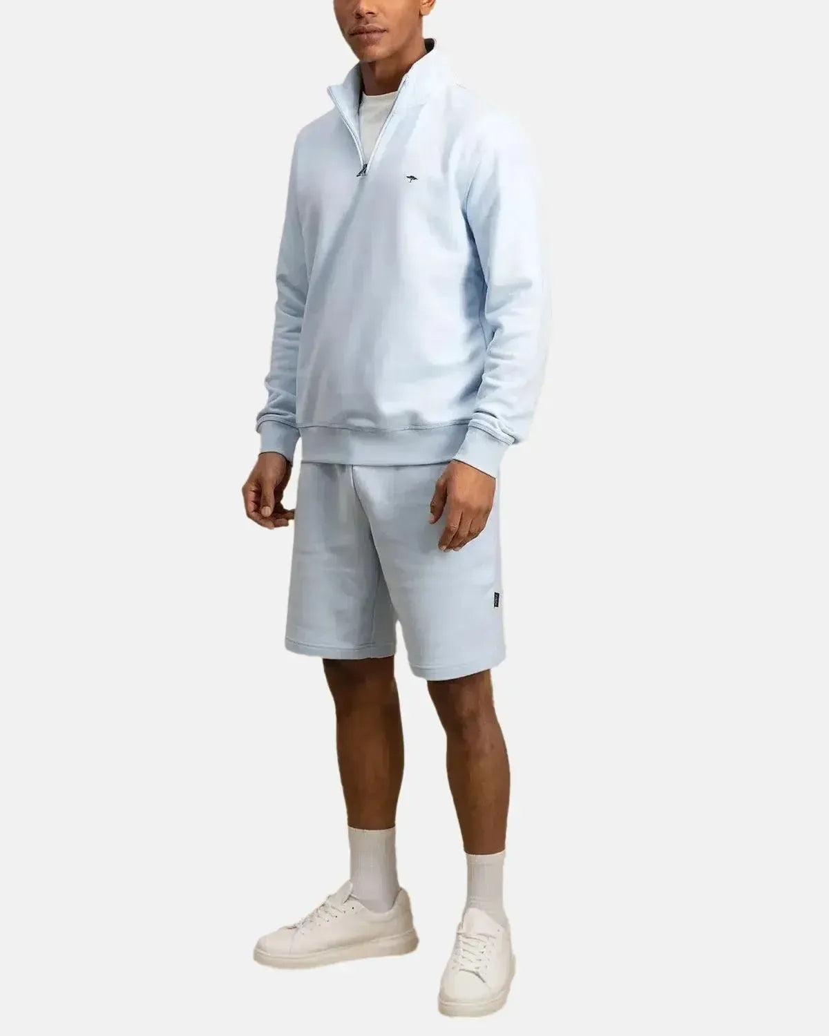 FYNCH-HATTON-FYNCH-HATTON 1/4 ZIP COTTON SWEAT SUMMER BREEZE-NORTHERN THREADS DESIGNER MENSWEAR