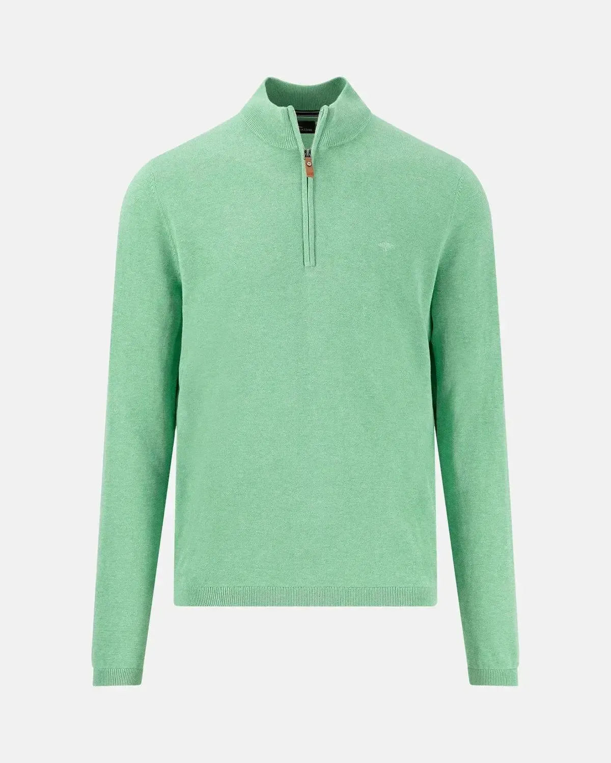 FYNCH-HATTON-FYNCH-HATTON AIR COTTON 1/4 ZIP KNIT TURF GREEN-NORTHERN THREADS DESIGNER MENSWEAR