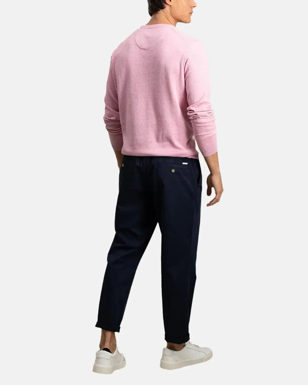 FYNCH-HATTON-FYNCH-HATTON AIR COTTON CREWNECK KNIT PEONY-NORTHERN THREADS DESIGNER MENSWEAR