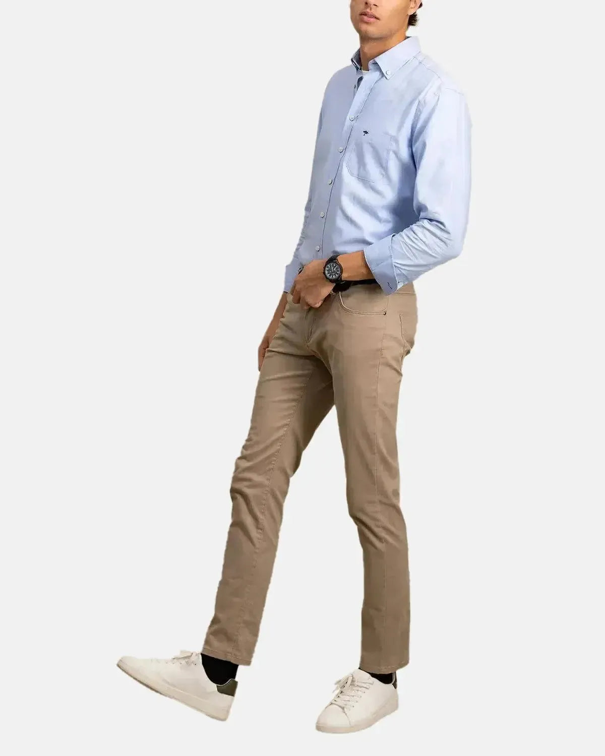 FYNCH-HATTON-FYNCH-HATTON BUTTON DOWN OXFORD SHIRT LIGHT BLUE-NORTHERN THREADS DESIGNER MENSWEAR