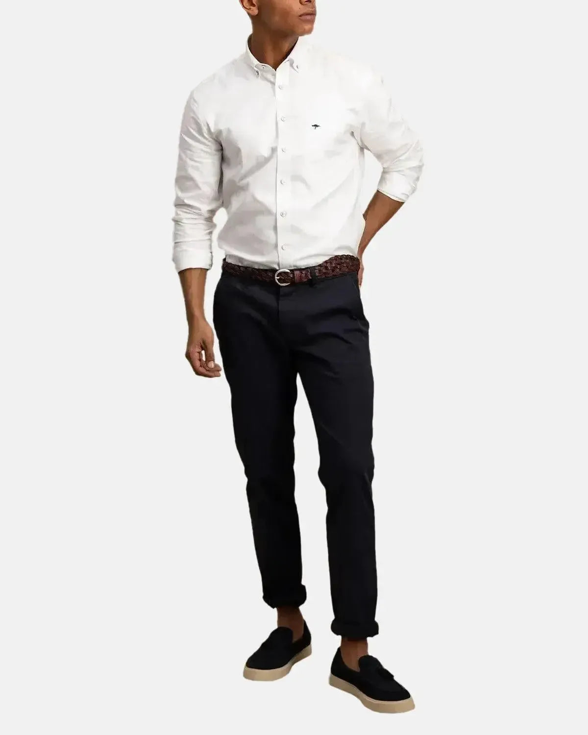 FYNCH-HATTON-FYNCH-HATTON BUTTON DOWN OXFORD SHIRT WHITE-NORTHERN THREADS DESIGNER MENSWEAR