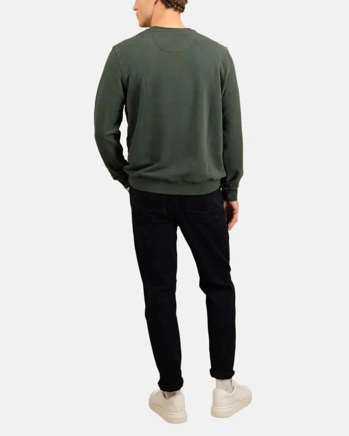 FYNCH-HATTON-FYNCH-HATTON CREWNECK SWEATSHIRT DARK IVY-NORTHERN THREADS DESIGNER MENSWEAR
