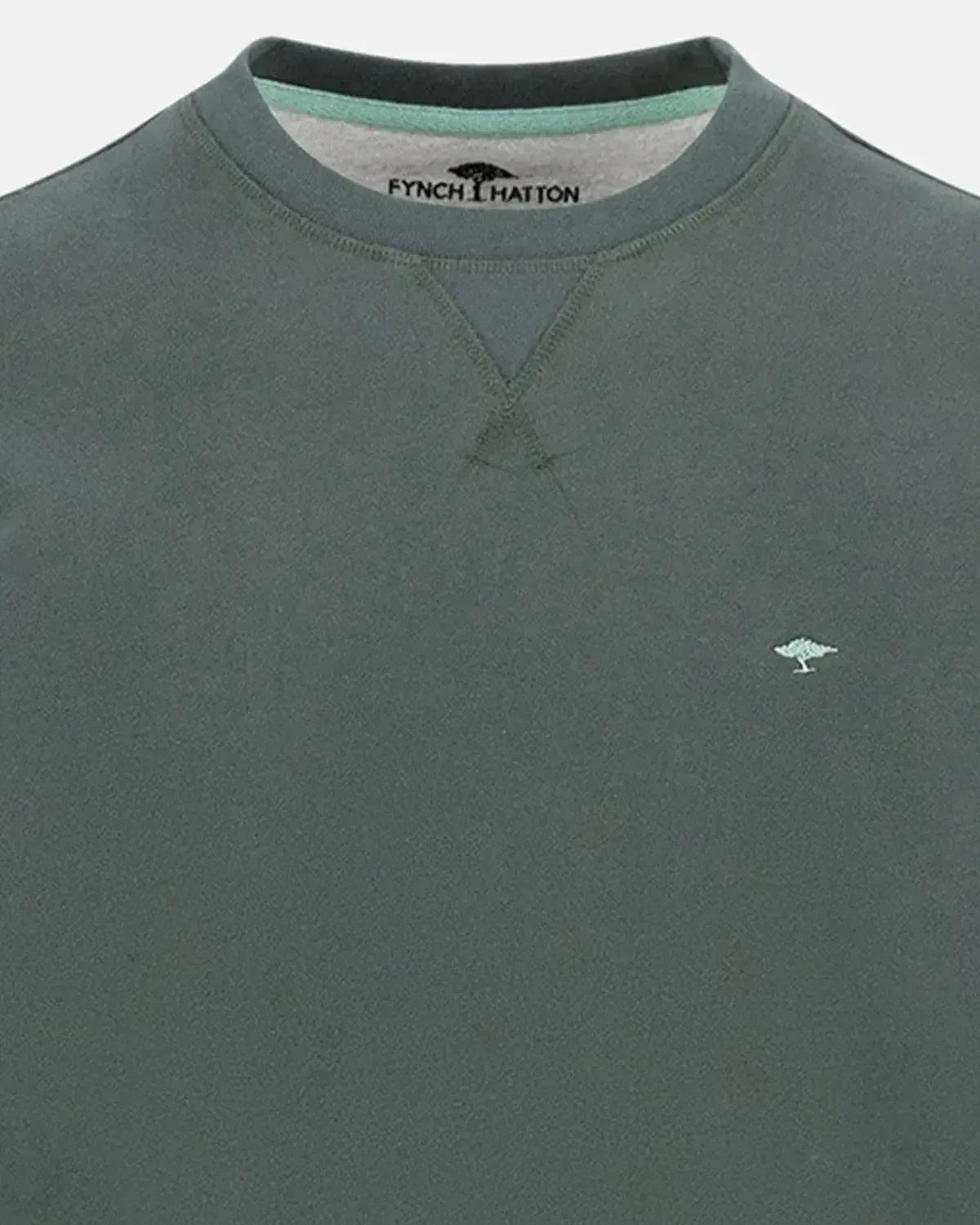 FYNCH-HATTON-FYNCH-HATTON CREWNECK SWEATSHIRT DARK IVY-NORTHERN THREADS DESIGNER MENSWEAR