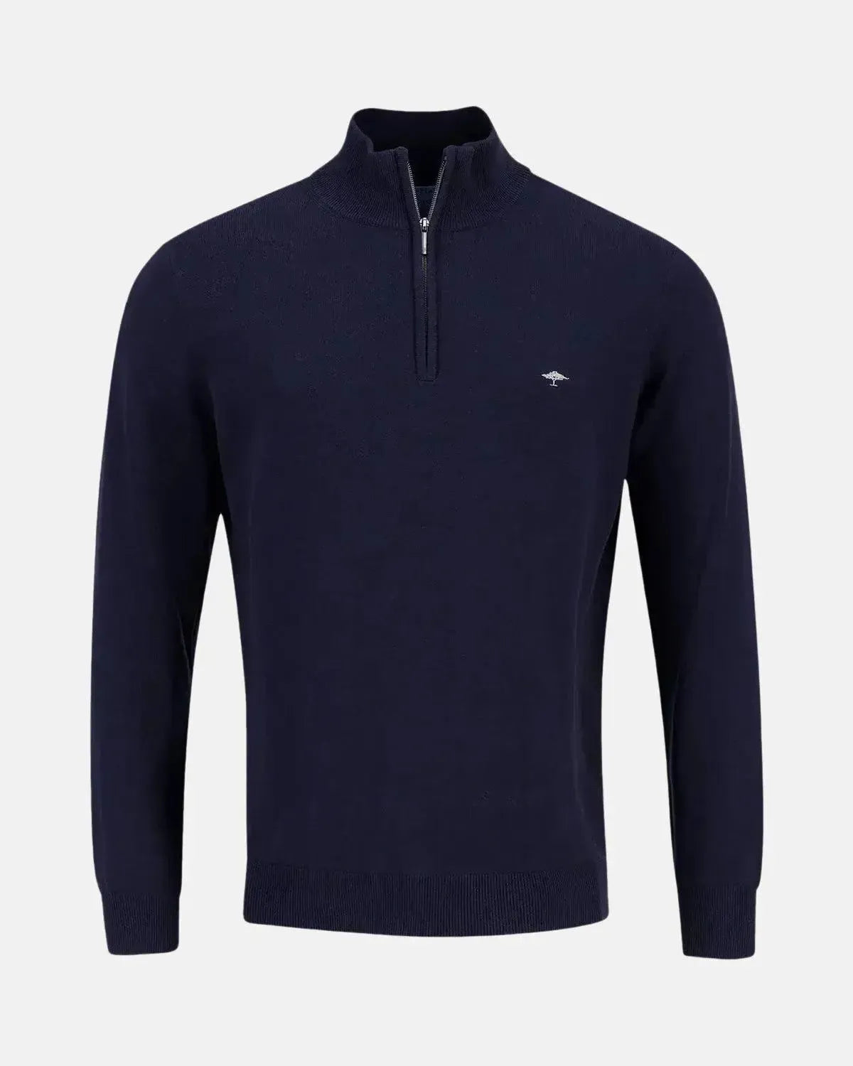 FYNCH-HATTON-FYNCH-HATTON FINE KNIT 1/4 ZIP COTTON KNIT NAVY-NORTHERN THREADS DESIGNER MENSWEAR