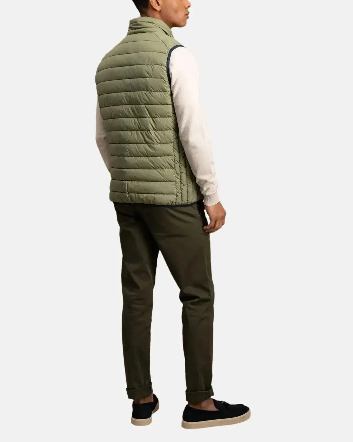 FYNCH-HATTON-FYNCH-HATTON LIGHT WEIGHT GILET LIGHT KHAKI-NORTHERN THREADS DESIGNER MENSWEAR