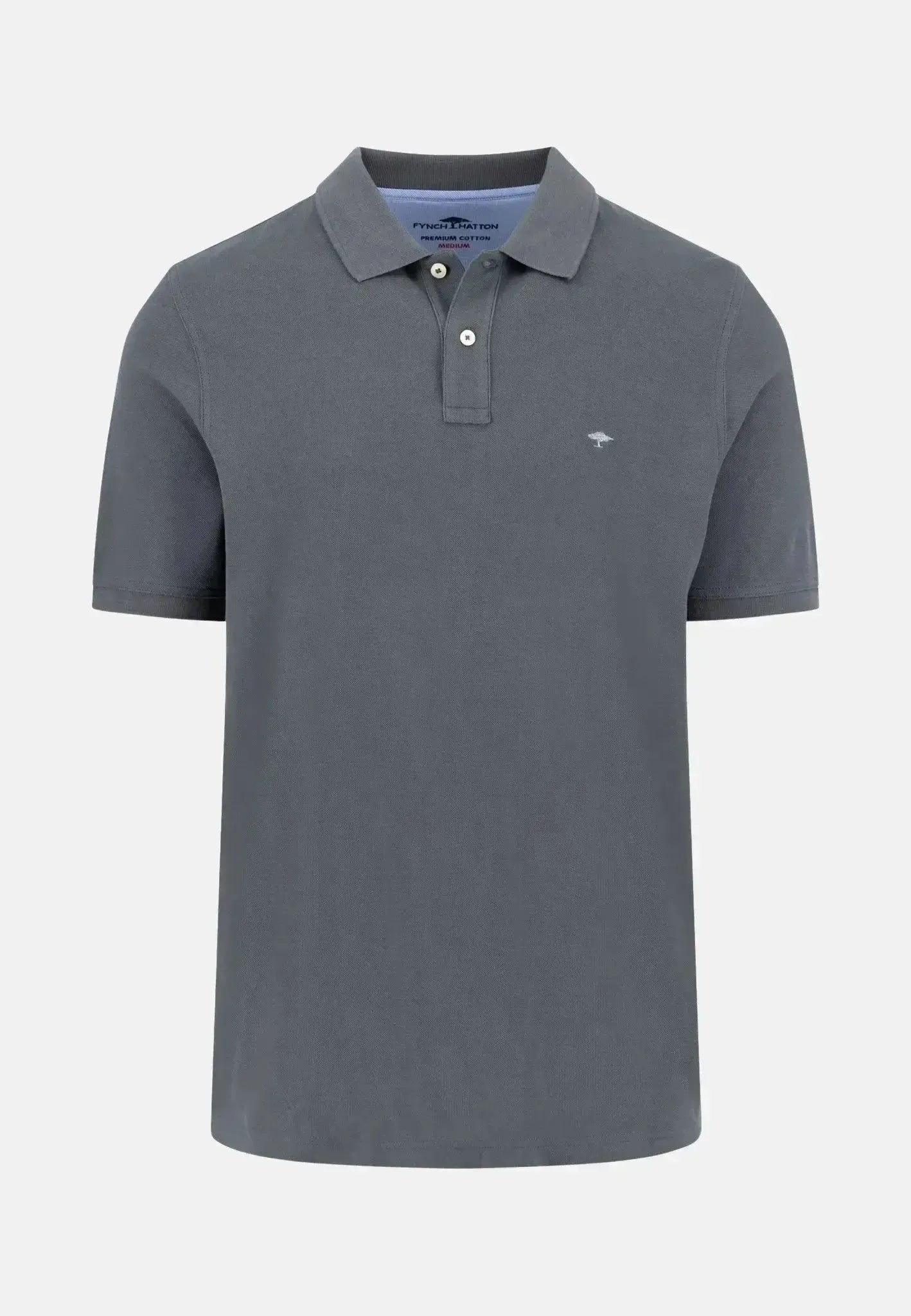 FYNCH-HATTON-Fynch-Hatton Premium Cotton Polo Shirt Asphalt-NORTHERN THREADS DESIGNER MENSWEAR