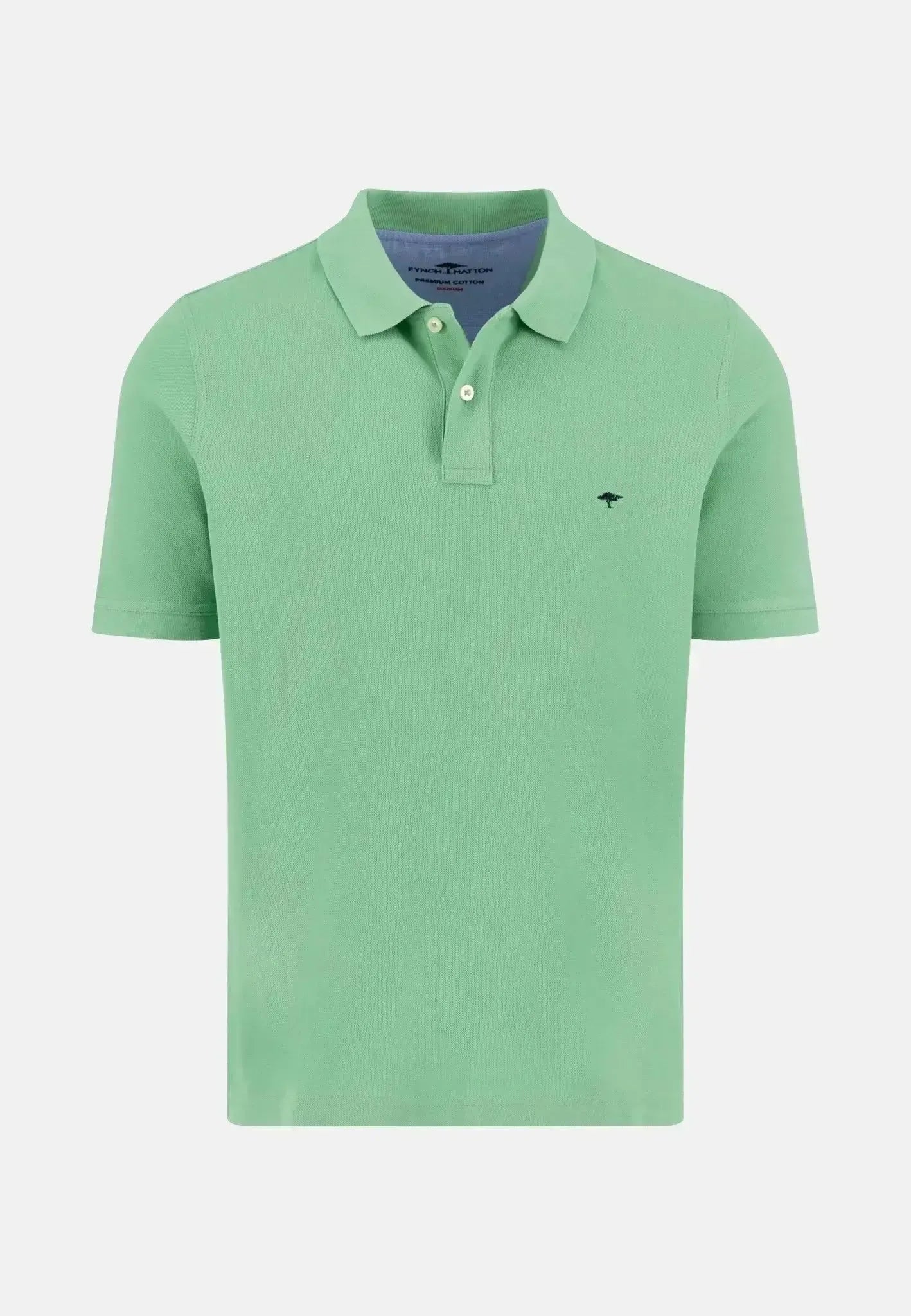 FYNCH-HATTON-Fynch-Hatton Premium Cotton Polo Shirt Turf Green-NORTHERN THREADS DESIGNER MENSWEAR