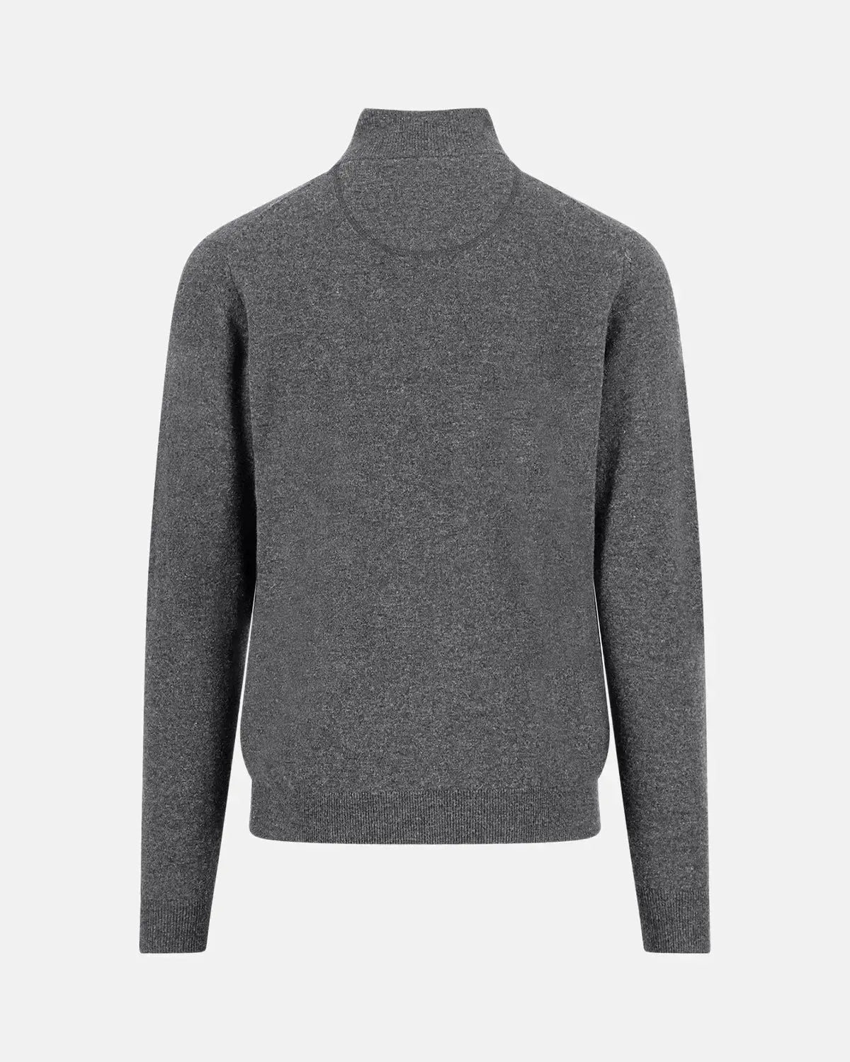 FYNCH-HATTON-FYNCH-HATTON PURE LAMBSWOOL 1/4 ZIP KNIT STEEL-NORTHERN THREADS DESIGNER MENSWEAR