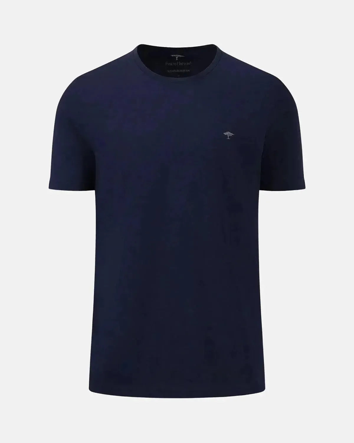FYNCH-HATTON-FYNCH-HATTON SOFT COTTON CREW NECK T-SHIRT NAVY-NORTHERN THREADS DESIGNER MENSWEAR