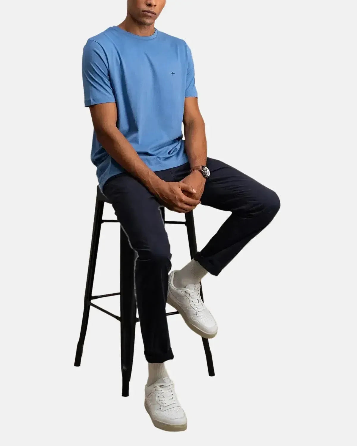 FYNCH-HATTON-FYNCH-HATTON SOFT COTTON CREW NECK T-SHIRT PACIFIC-NORTHERN THREADS DESIGNER MENSWEAR