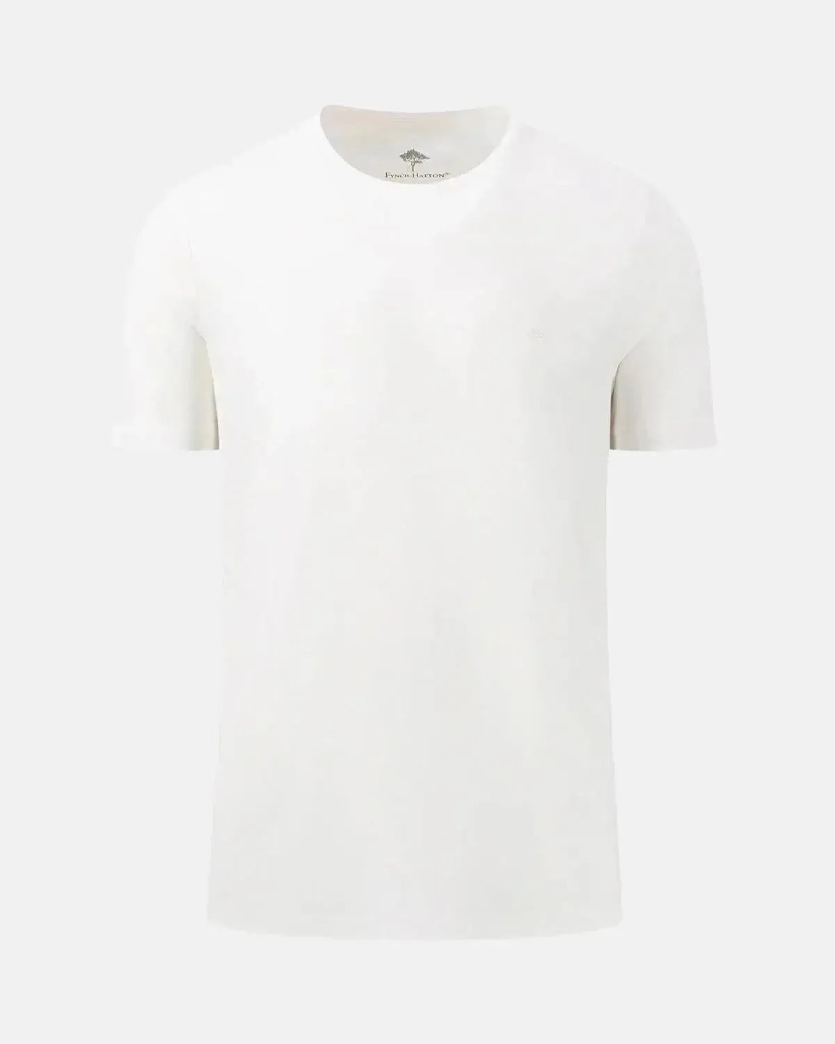 FYNCH-HATTON-FYNCH-HATTON SOFT COTTON CREW NECK T-SHIRT WHITE-NORTHERN THREADS DESIGNER MENSWEAR