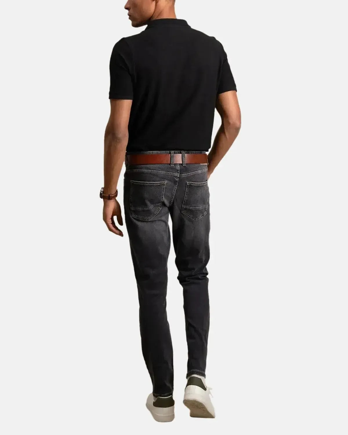 FYNCH-HATTON-FYNCH-HATTON SOFT COTTON POLO SHIRT BLACK-NORTHERN THREADS DESIGNER MENSWEAR