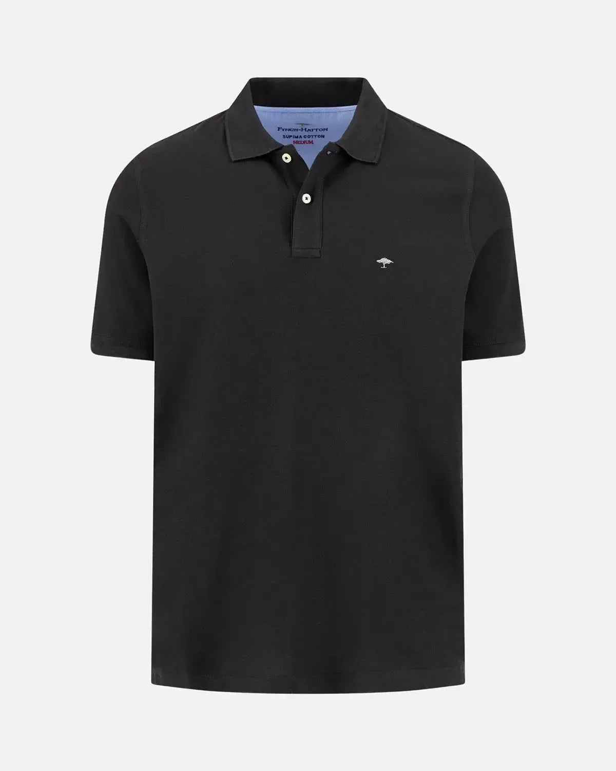 FYNCH-HATTON-FYNCH-HATTON SOFT COTTON POLO SHIRT BLACK-NORTHERN THREADS DESIGNER MENSWEAR