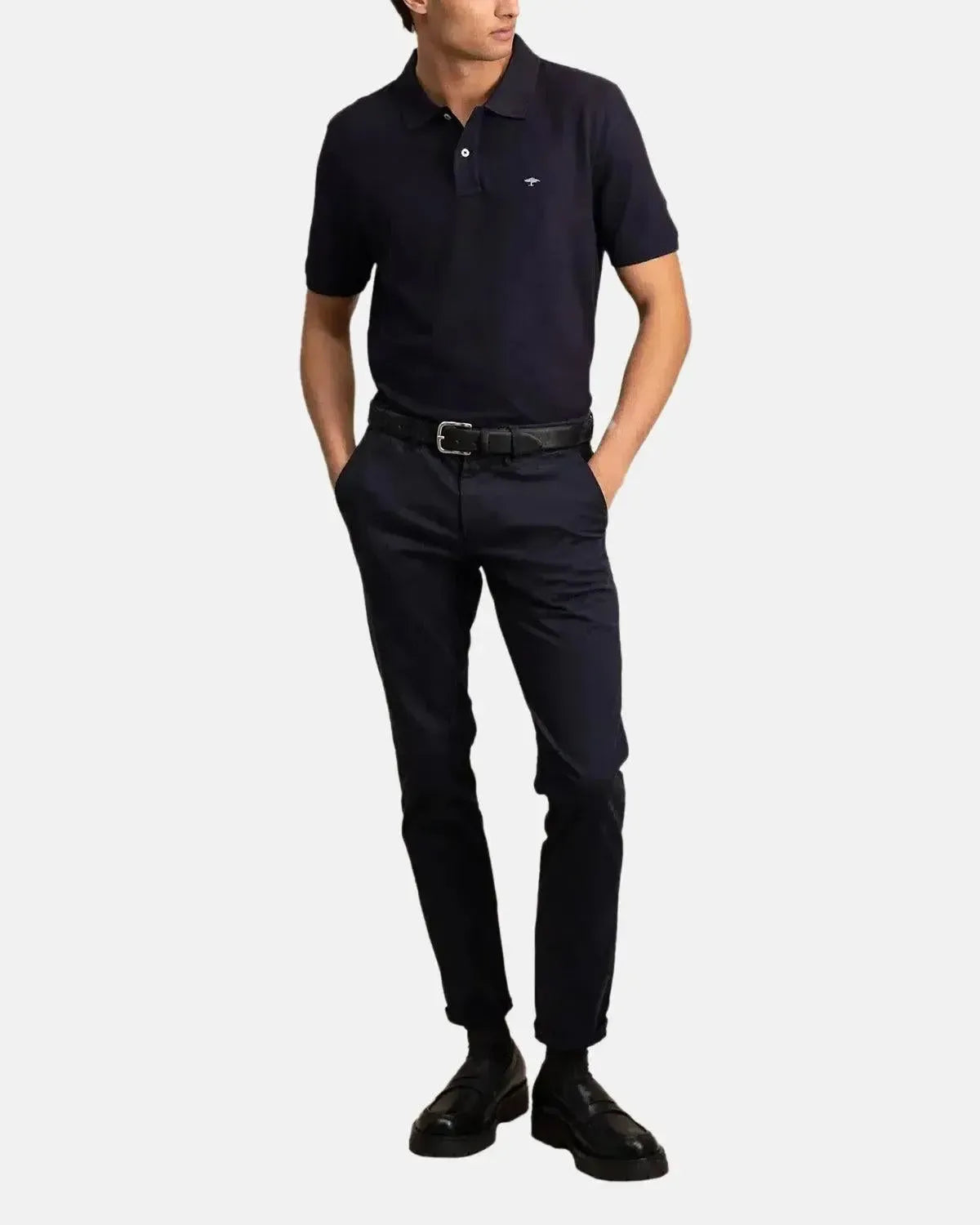 FYNCH-HATTON-FYNCH-HATTON SOFT COTTON POLO SHIRT NAVY-NORTHERN THREADS DESIGNER MENSWEAR