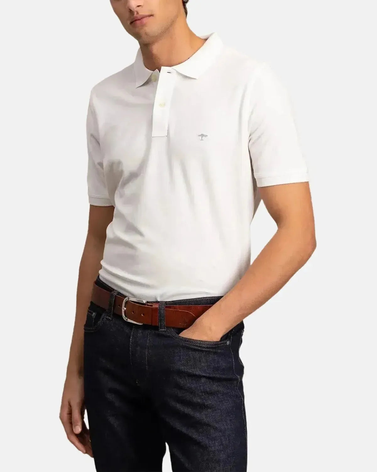 FYNCH-HATTON-FYNCH-HATTON SOFT COTTON POLO SHIRT WHITE-NORTHERN THREADS DESIGNER MENSWEAR