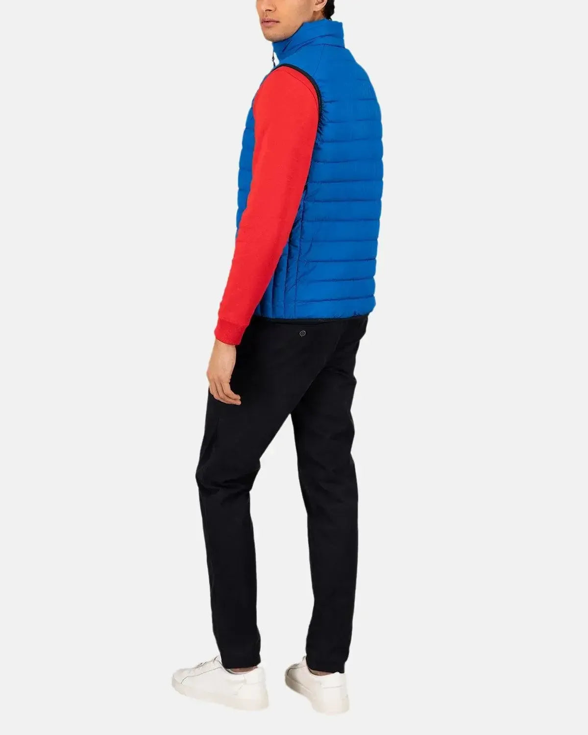 FYNCH-HATTON-FYNCH-HATTON STAND COLLAR LIGHT WEIGHT GILET STRONG BLUE-NORTHERN THREADS DESIGNER MENSWEAR