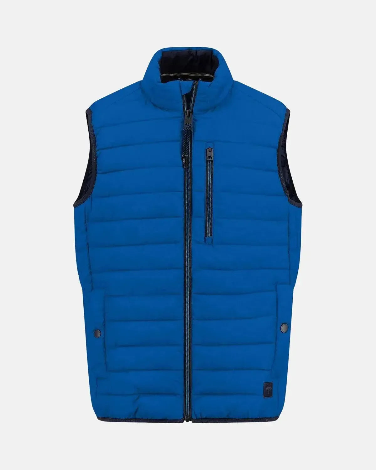 FYNCH-HATTON-FYNCH-HATTON STAND COLLAR LIGHT WEIGHT GILET STRONG BLUE-NORTHERN THREADS DESIGNER MENSWEAR