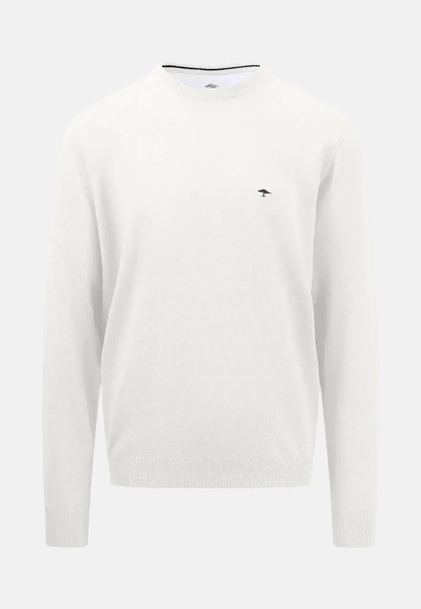 FYNCH-HATTON-Fynch-Hatton Superfine Cotton Crewneck Knit New Off White-NORTHERN THREADS DESIGNER MENSWEAR