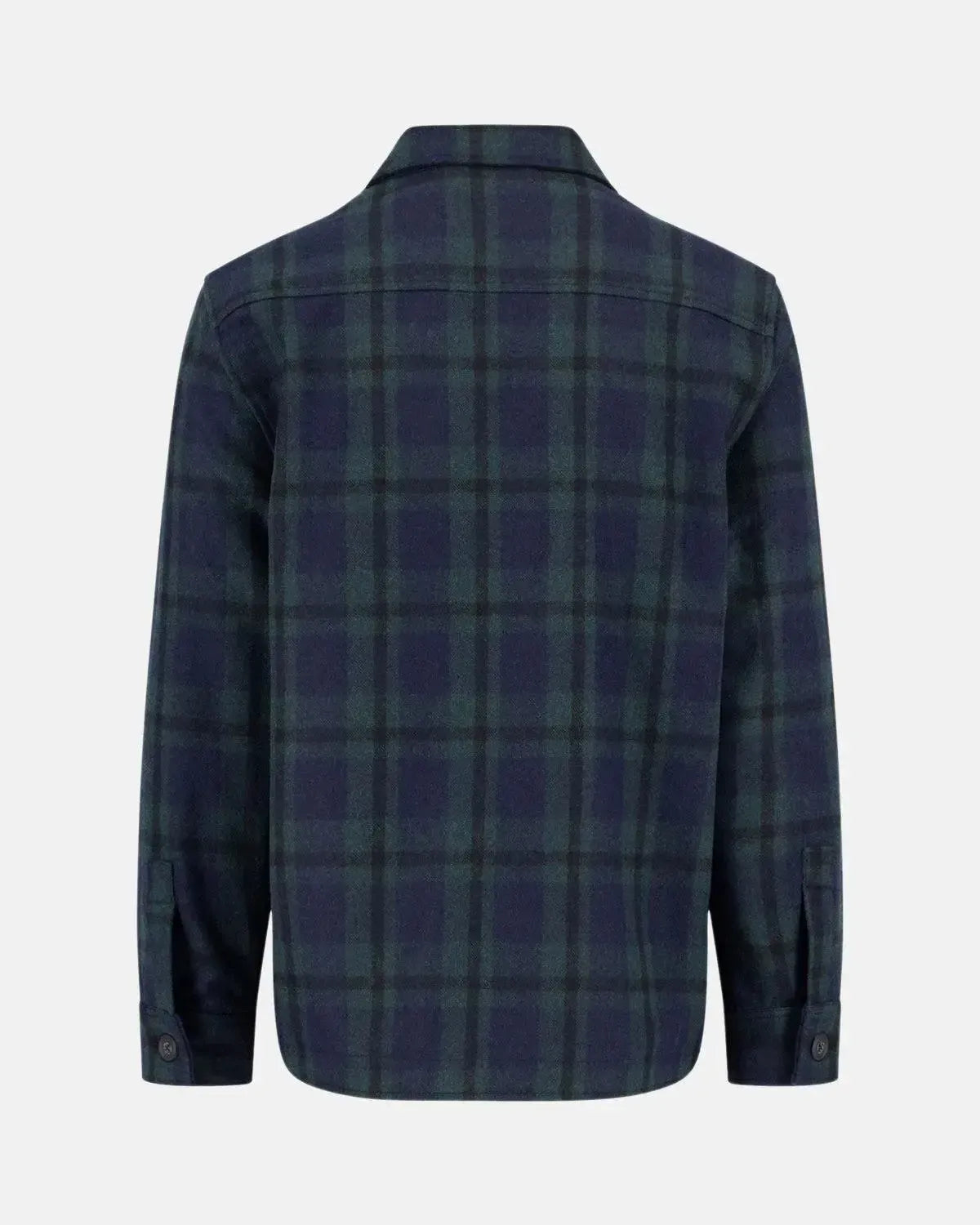 FYNCH-HATTON-FYNCH-HATTON WOOL MIX CHECKED OVERSHIRT DARK NAVY-NORTHERN THREADS DESIGNER MENSWEAR