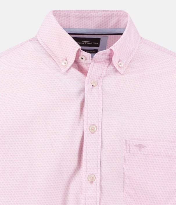 Fynch - Hatton Geometric Print Button Down Shirt Magnolia - northern threads