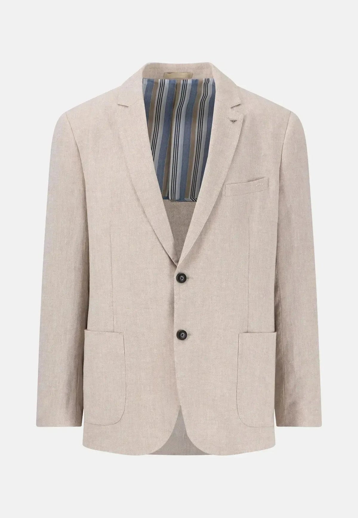 Fynch-Hatton Linen Blend Herringbone Blazer Beige | Northern Threads Designer Menswear