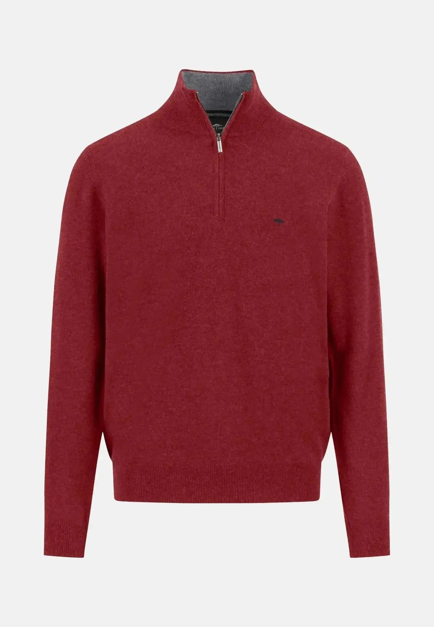 Fynch - Hatton Merino Wool Cashmere 1/4 Zip Knit Garnet Red - 1514802-367-S - northern threads uk