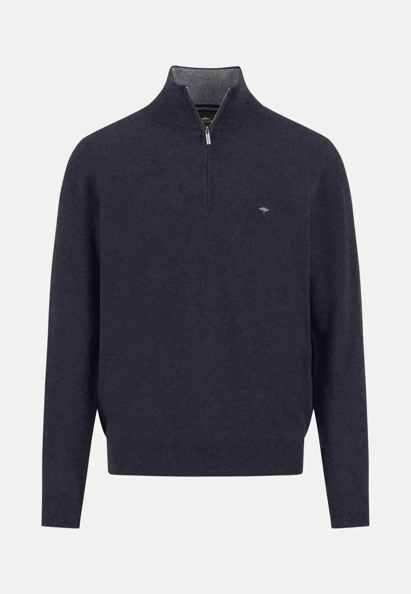 Fynch - Hatton Merino Wool Cashmere 1/4 Zip Knit Navy - 1514802-690-S - northern threads uk