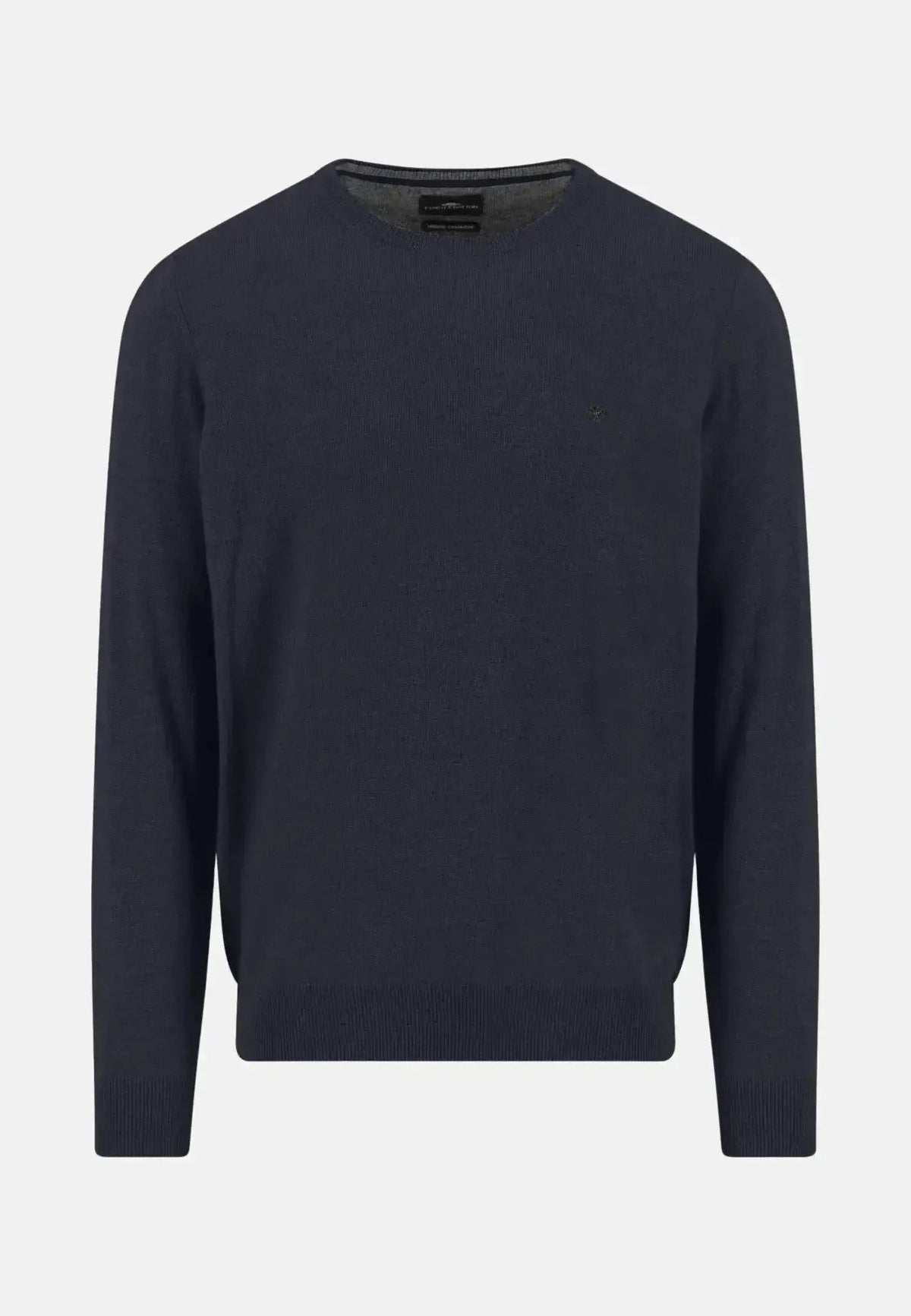Fynch-Hatton Merino Wool Cashmere Crewneck Knit Navy | Northern Threads Designer Menswear