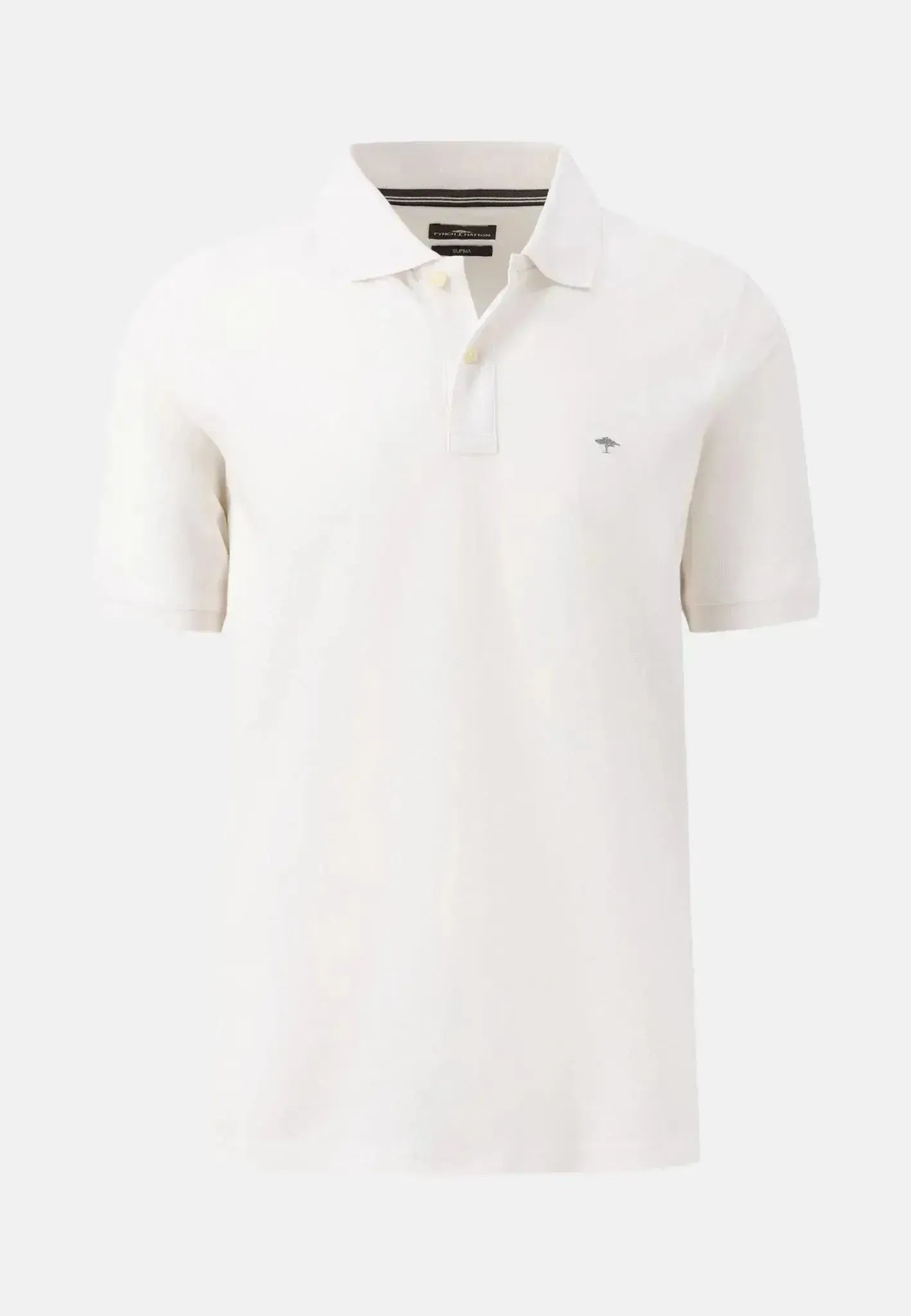 Fynch - Hatton Premium Cotton Polo Shirt White - 10001700-802-S - northern threads uk