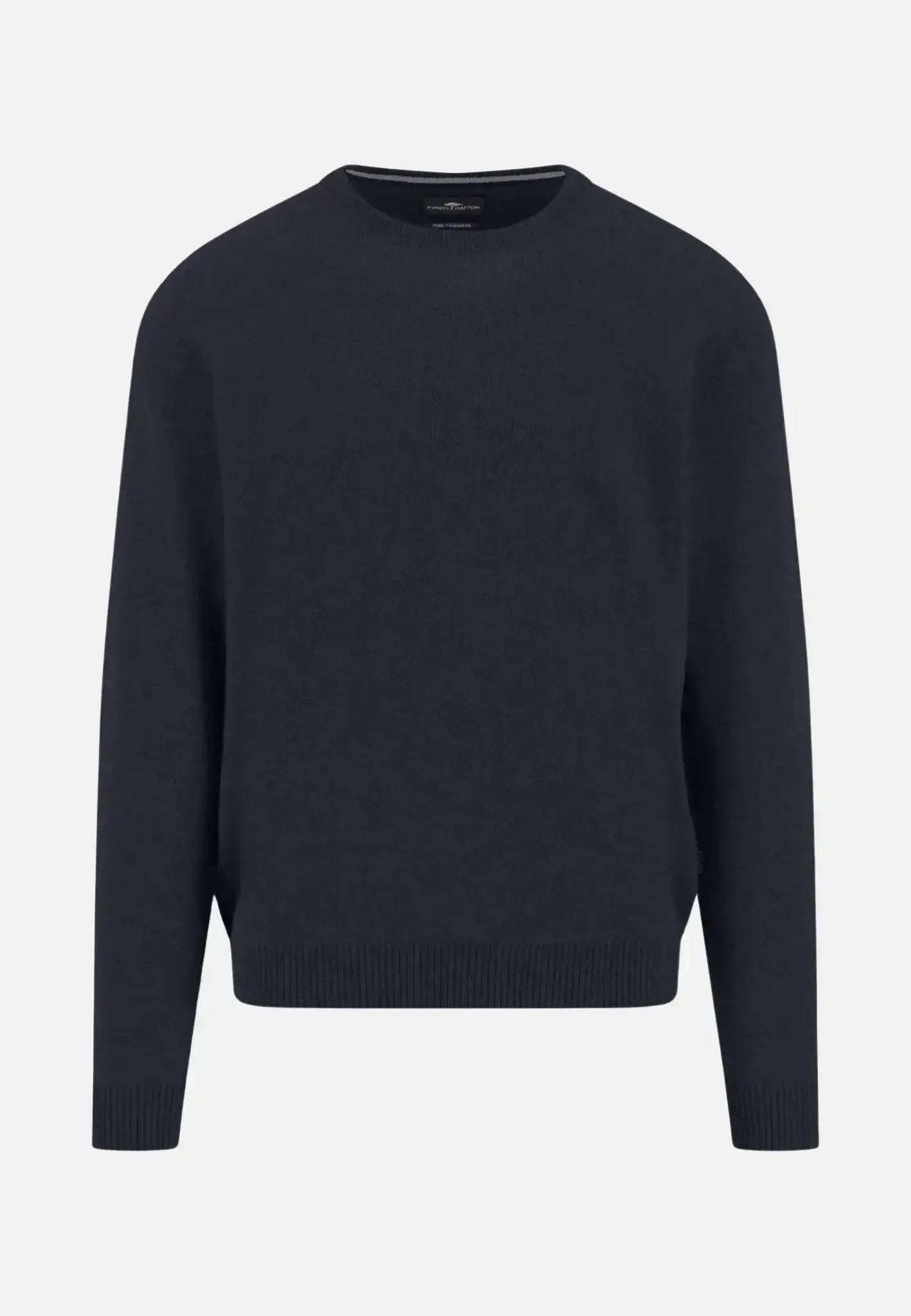 Fynch - Hatton Pure Cashmere Crewneck Knit Navy - 1510350-690-S - northern threads uk