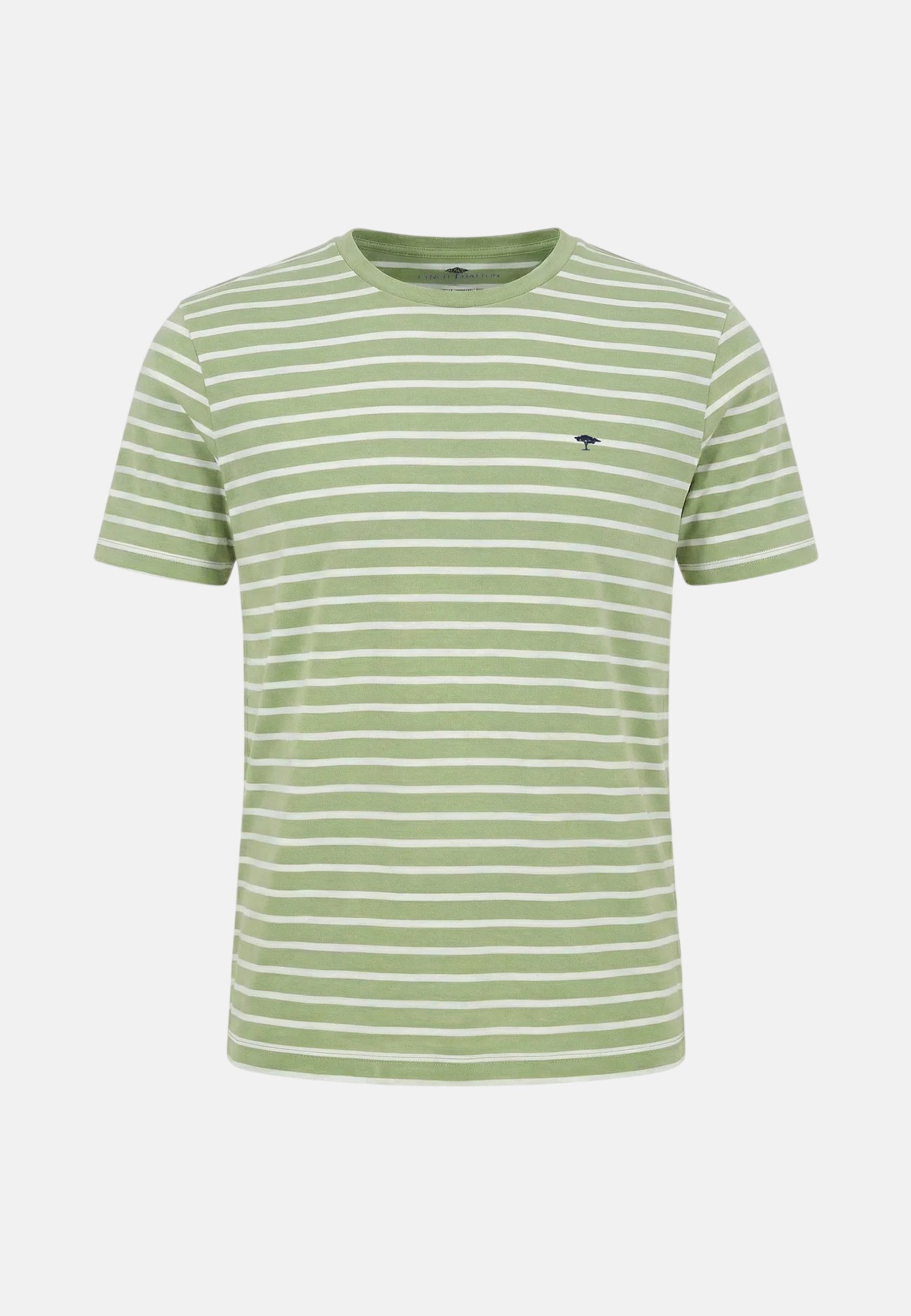Fynch - Hatton Stripe Pattern T-Shirt Avocado - 16031512-740-M - northern threads uk