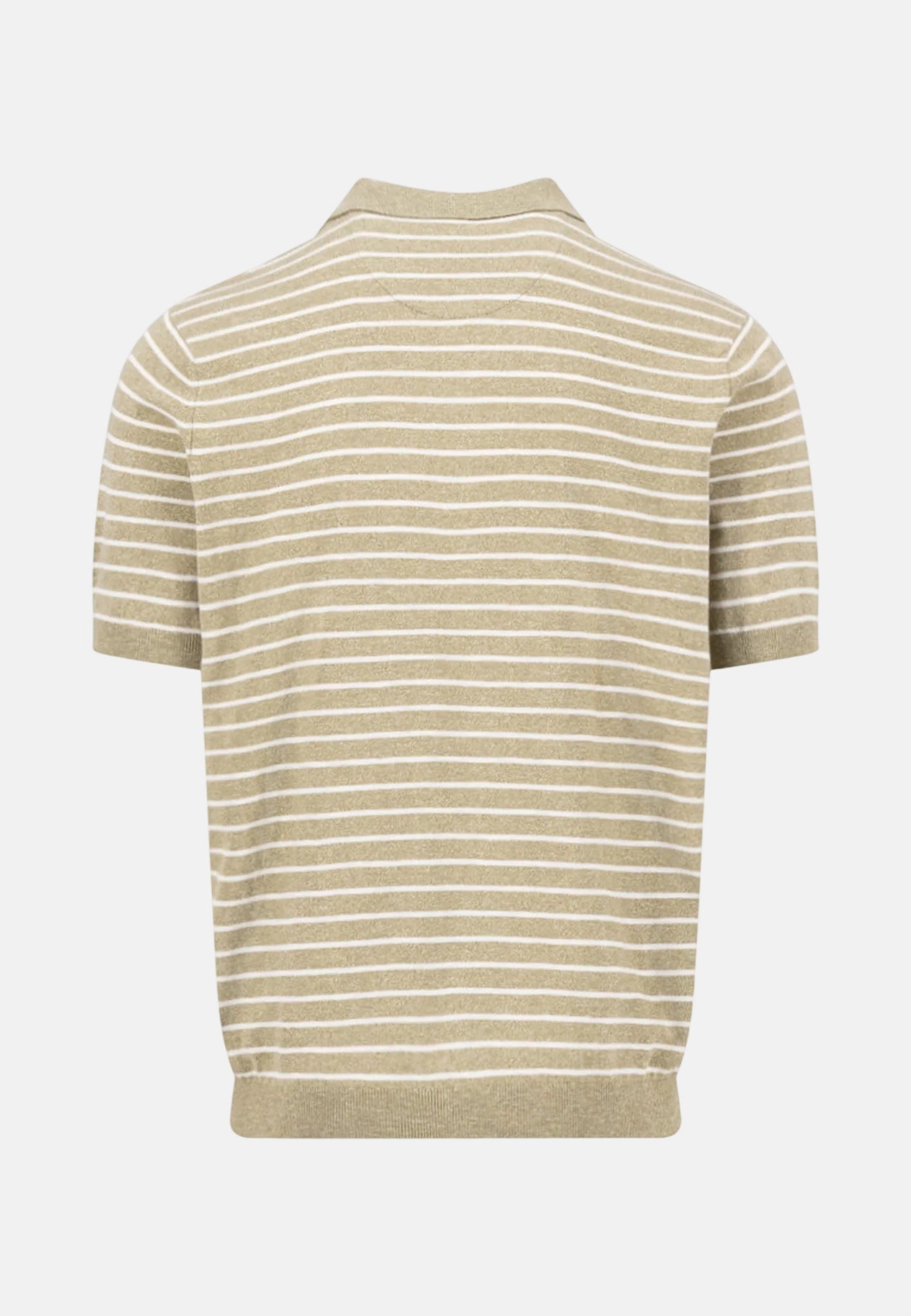Fynch - Hatton Striped Cotton Linen Fine Knit Polo Shirt Pistachio - northern threads