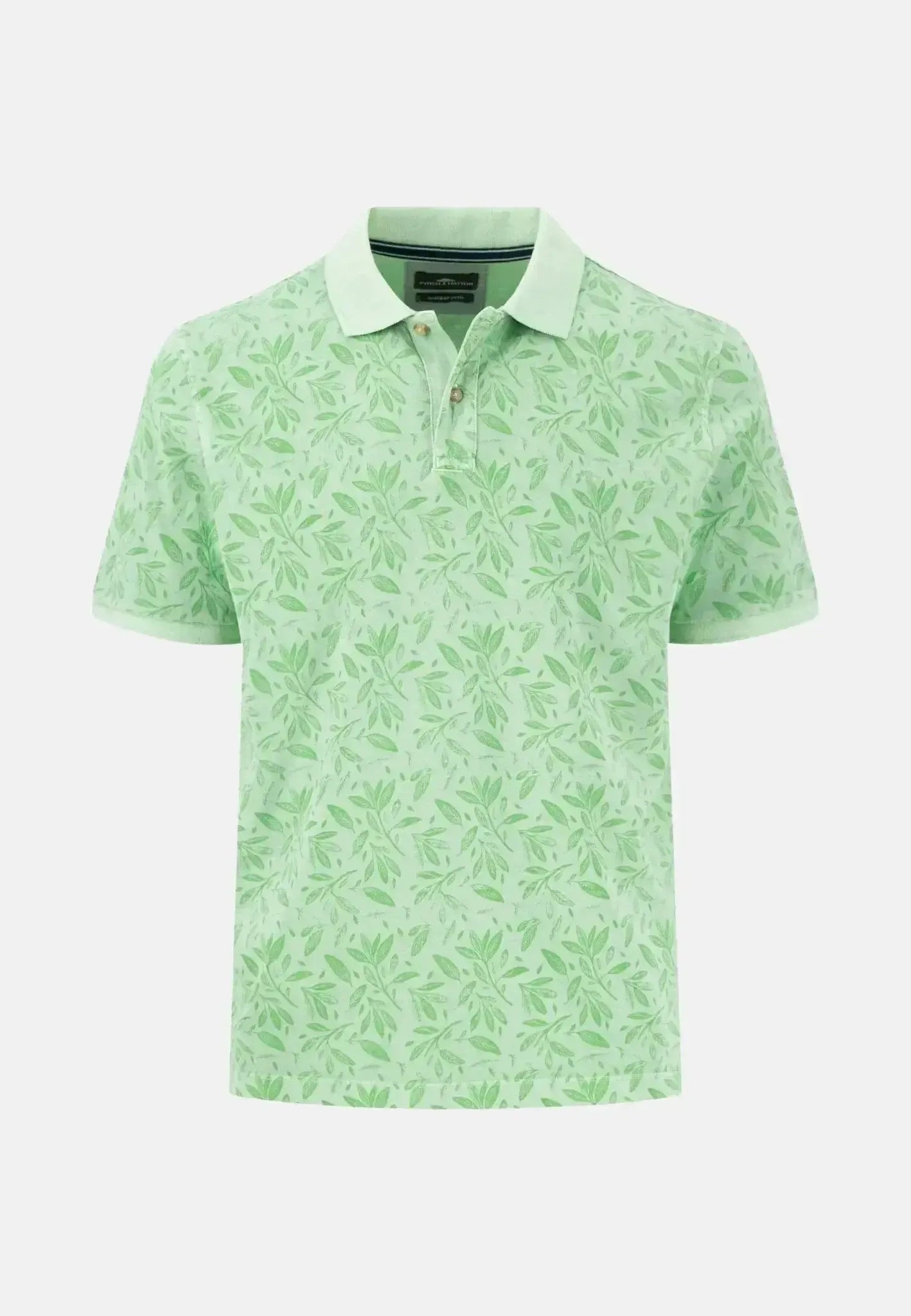 Fynch - Hatton Sunfaded Floral Polo Shirt Turf Green - 15044005-722-S - northern threads uk