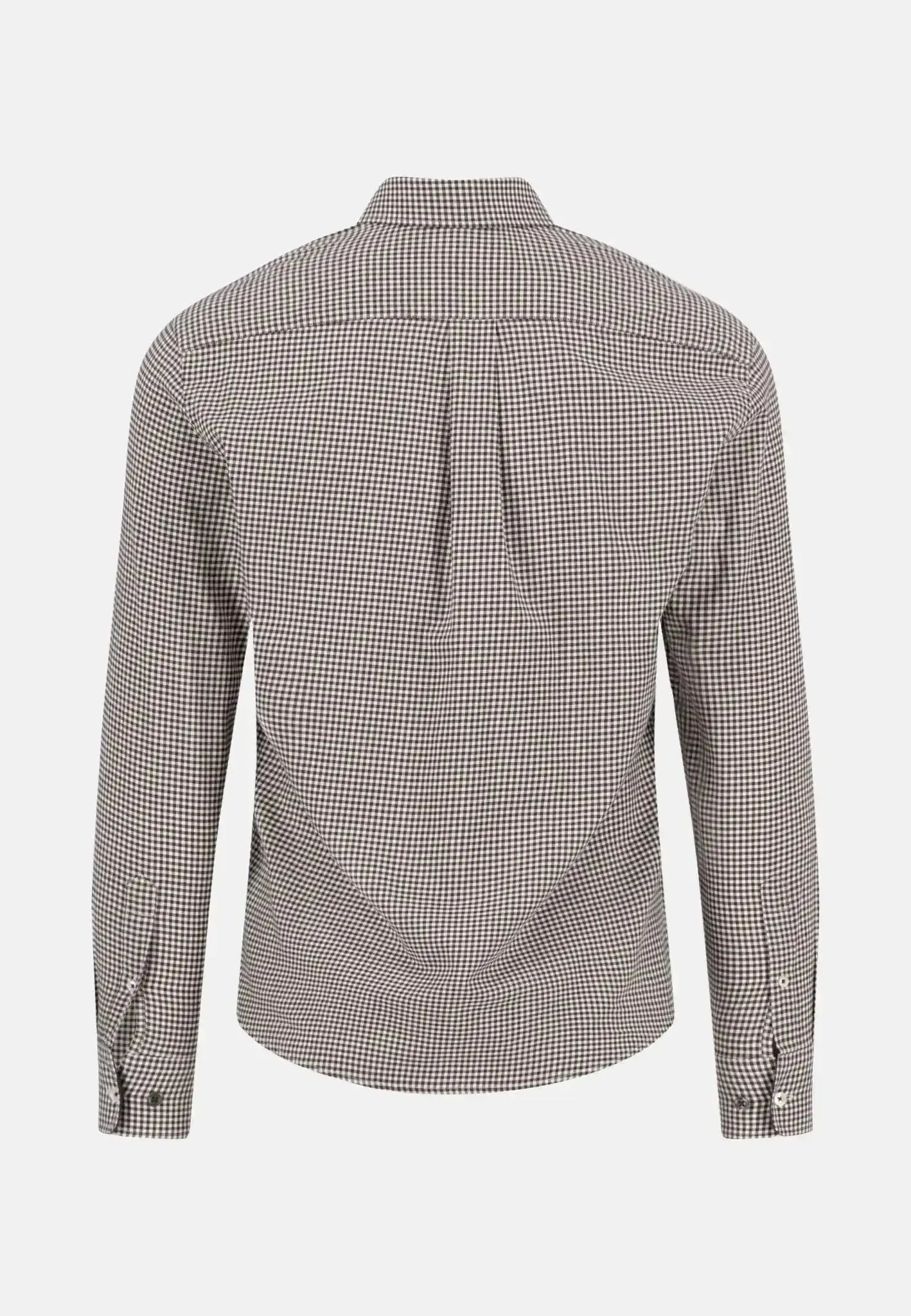 Fynch - Hatton Vichy Check Flannel Shirt Dark Chocolate - 15115780-861-S - northern threads uk