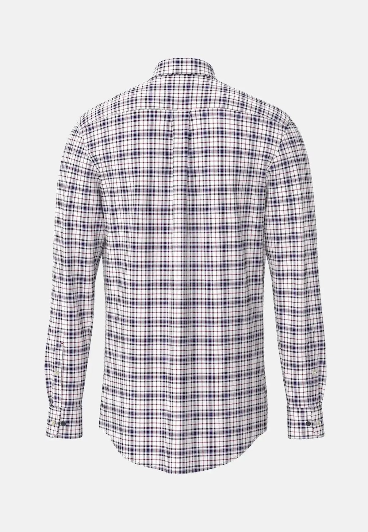 Fynch-Hatton Washed Oxford Check Shirt Aubergine | Northern Threads Designer Menswear