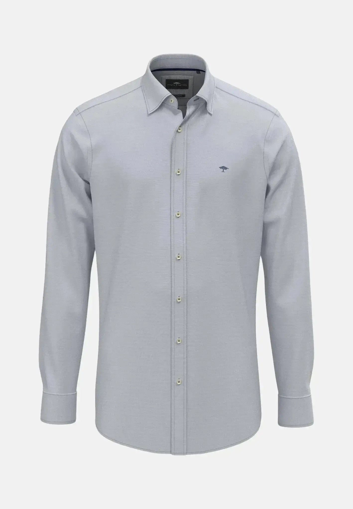 Fynch - Hatton Washed Oxford Kent Collar Shirt Misty Blue - 15088403-638-S - northern threads uk