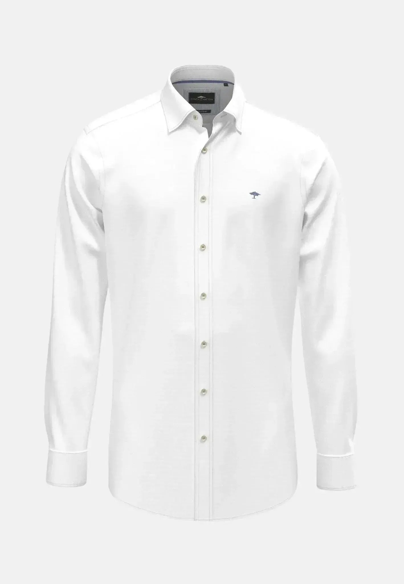 Fynch - Hatton Washed Oxford Kent Collar Shirt White - 15088403-638-S - northern threads uk