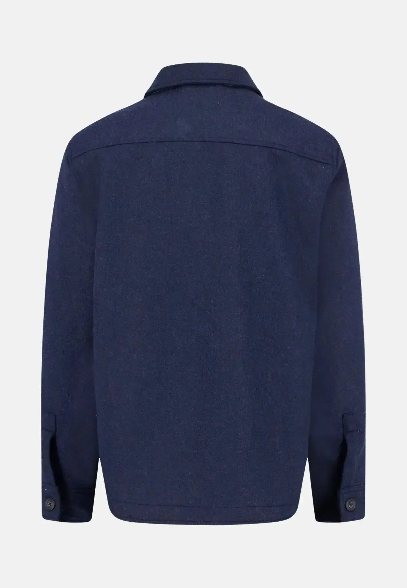 Fynch - Hatton Wool Blend Melange Overshirt Dark Navy - northern threads