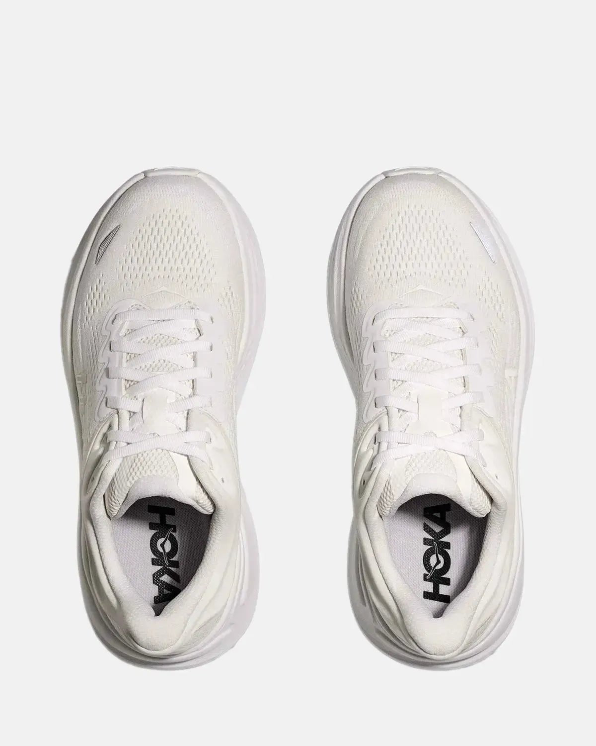 HOKA BONDI 9 TRAINERS WHITE WHITE - HOKA-1162011-WWH-7.5 - northern threads uk