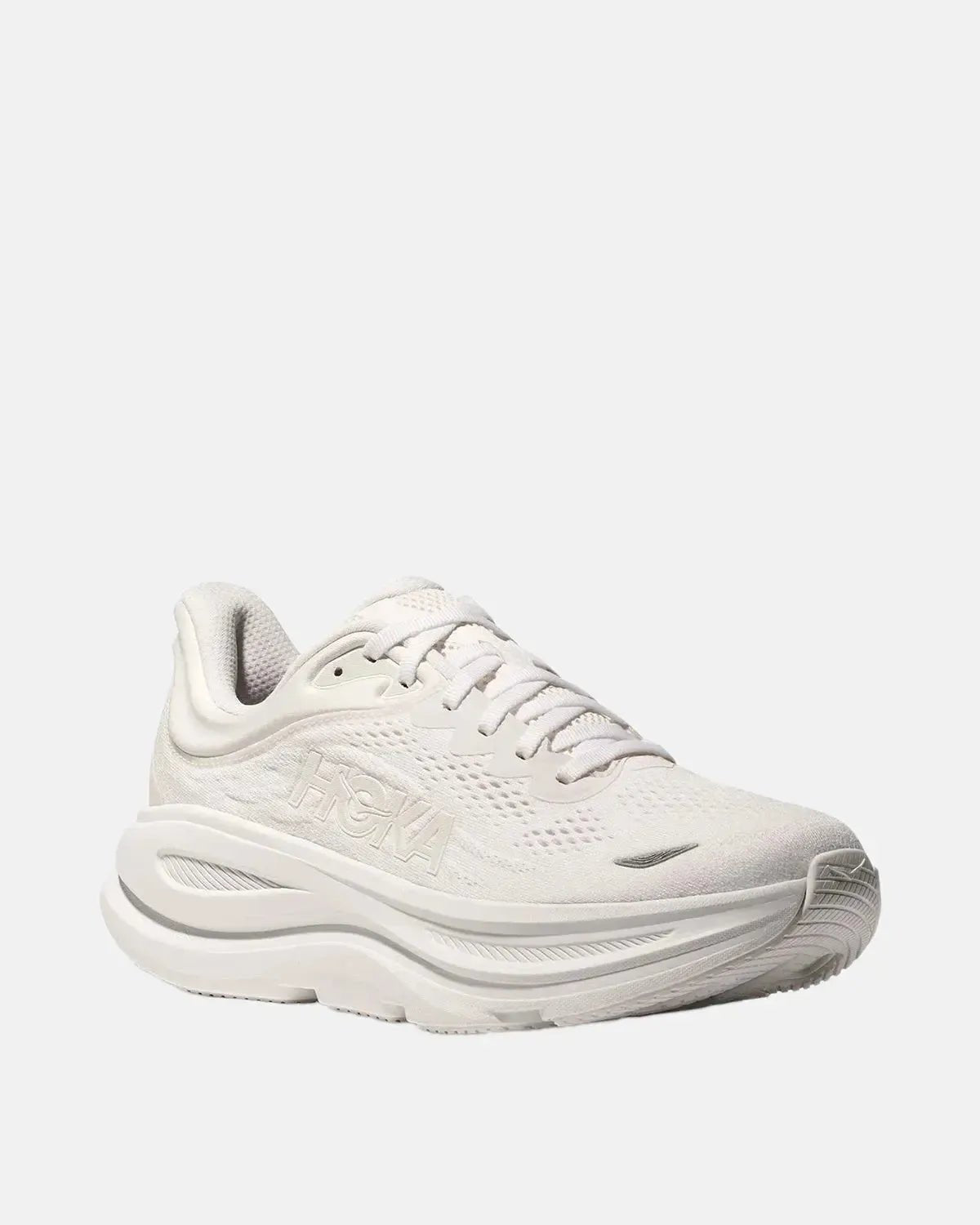 HOKA BONDI 9 TRAINERS WHITE WHITE - HOKA-1162011-WWH-7.5 - northern threads uk