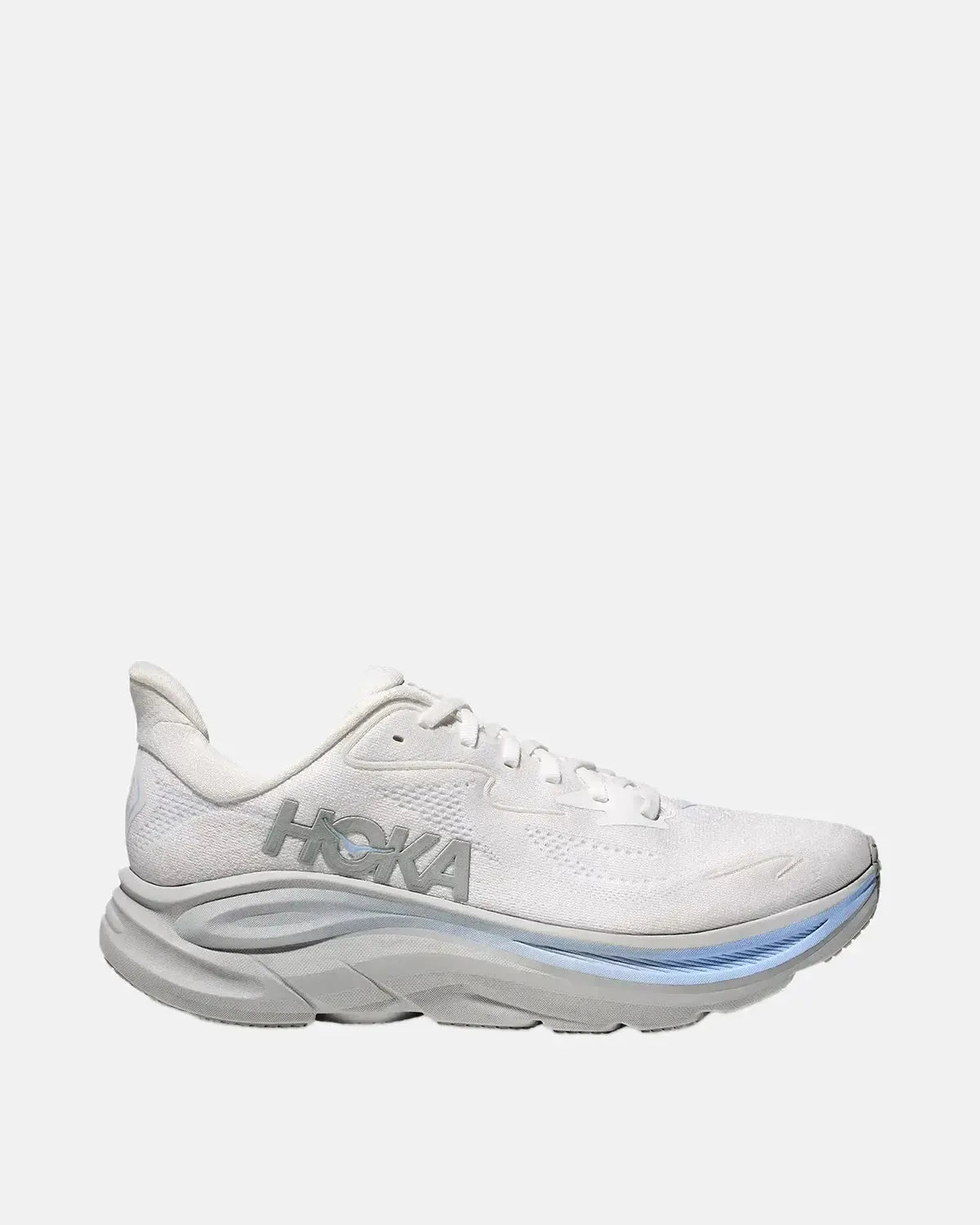 HOKA CLIFTON 10 TRAINERS WHITE GLACIER BLUE - HOKA-1162030-WTGL-7.5 - northern threads uk