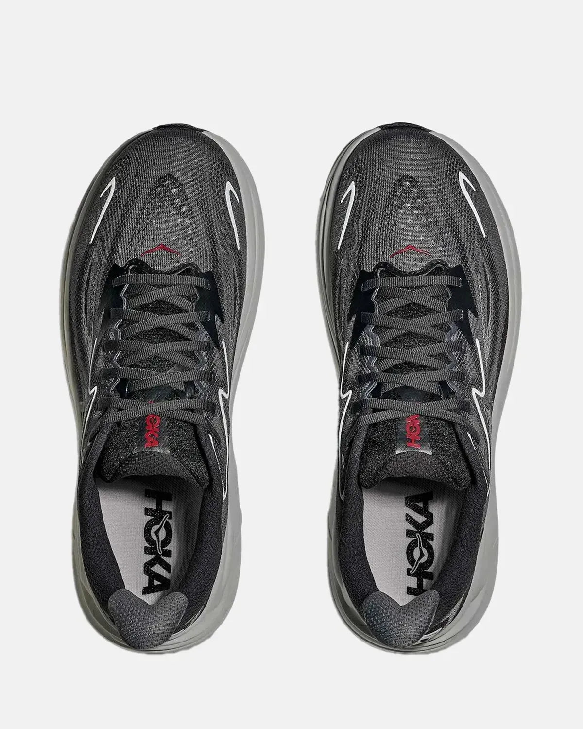 HOKA-HOKA CLIFTON 10 TRAINERS CARBON BLACK SATELLITE GREY-NORTHERN THREADS DESIGNER MENSWEAR
