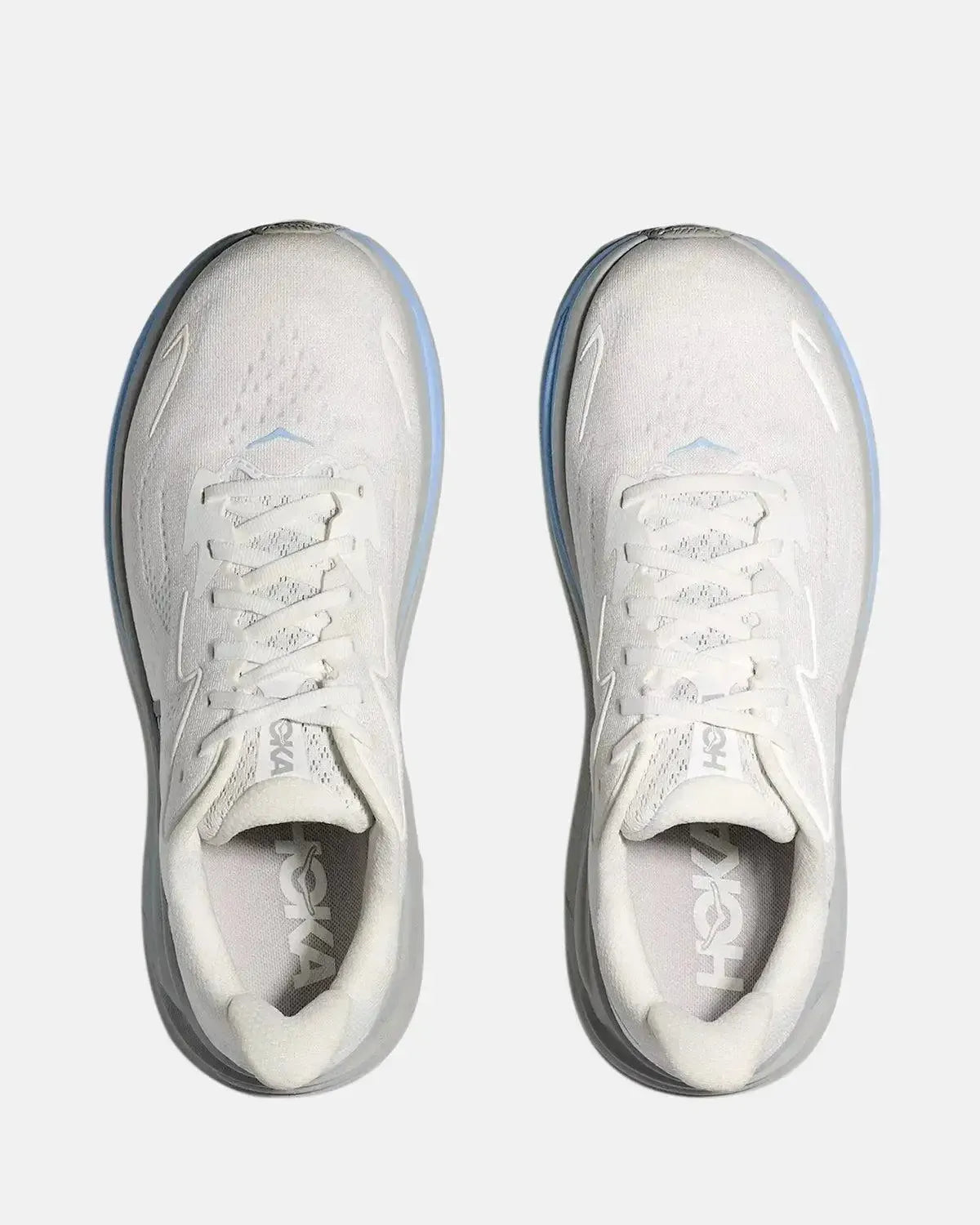 HOKA-HOKA CLIFTON 10 TRAINERS WHITE GLACIER BLUE-NORTHERN THREADS DESIGNER MENSWEAR