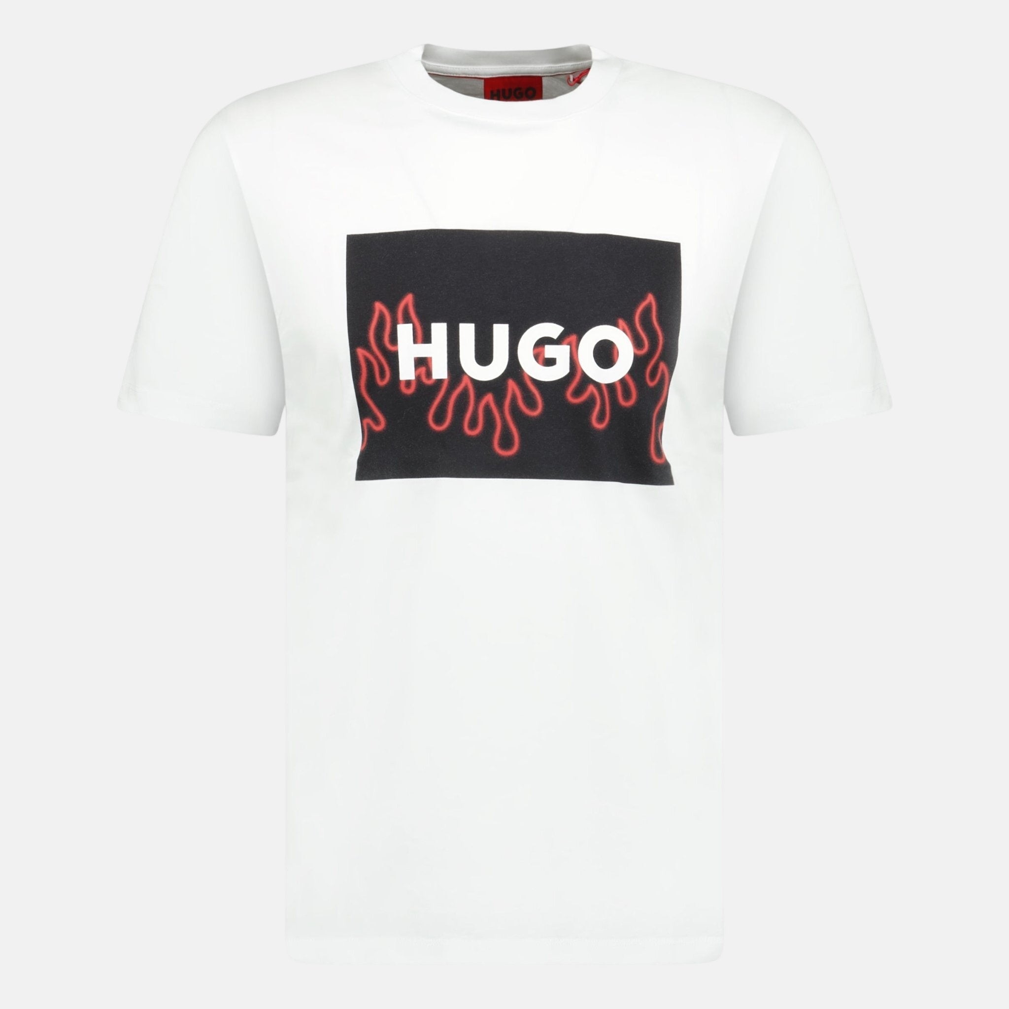 HUGO Flame Logo T-Shirt White - C14 - northern threads uk