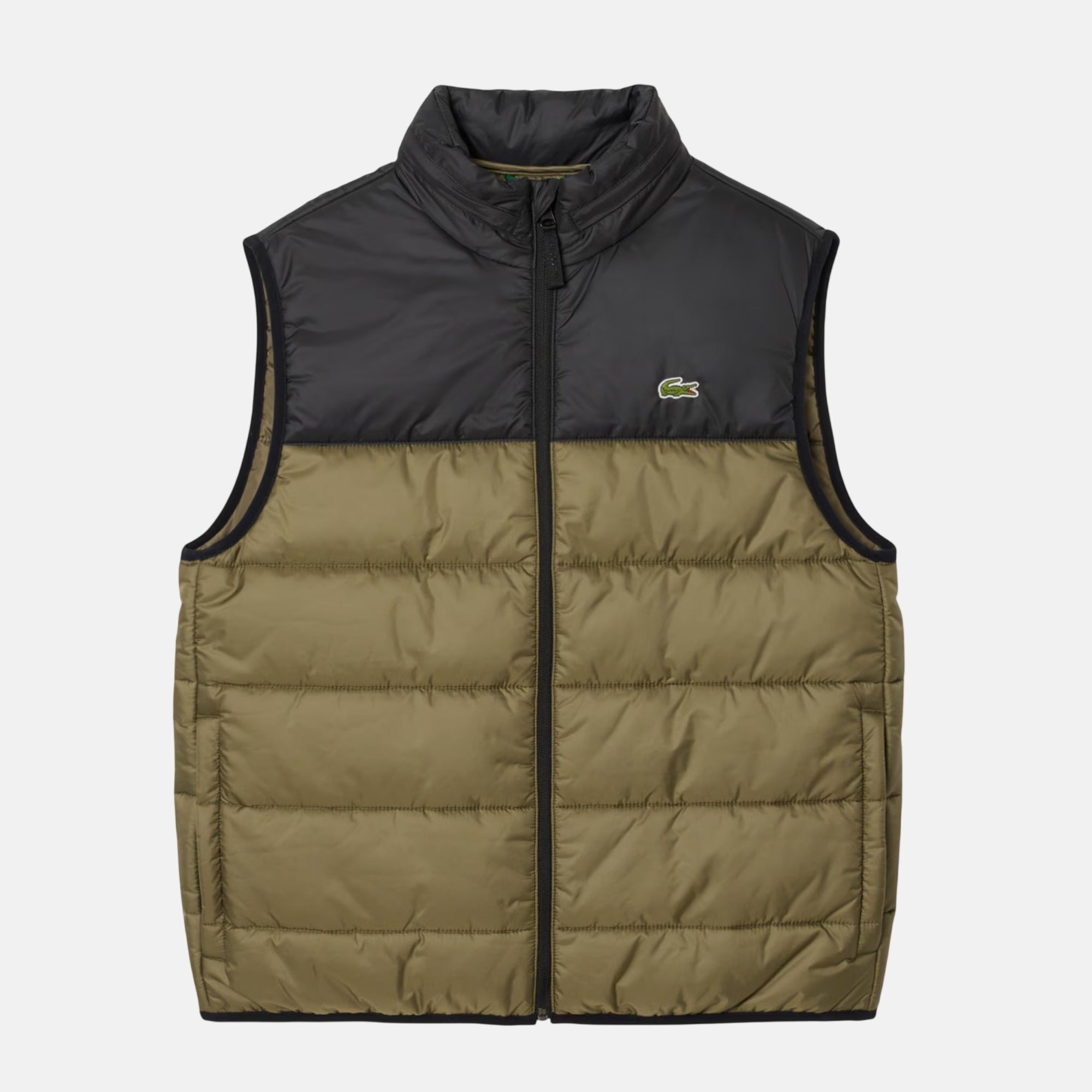 Lacoste Water - Repellent Gilet Khaki Green Black - SPR1016-M - northern threads uk