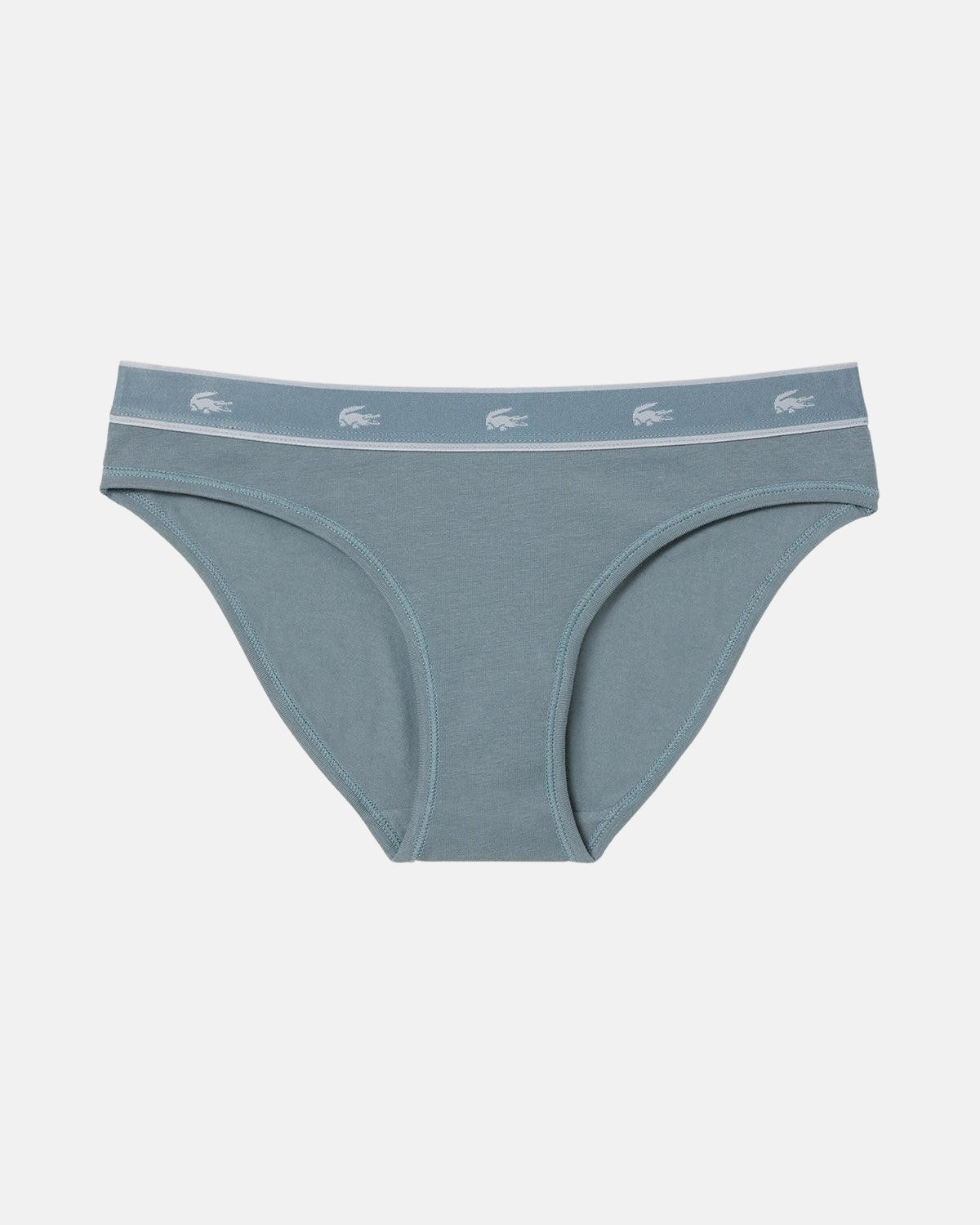 LACOSTE WOMENS ESSENTIAL STRETCH COTTON BRIEFS GREY - LACOSTE-8F1326-00-N41-XS - northern threads uk