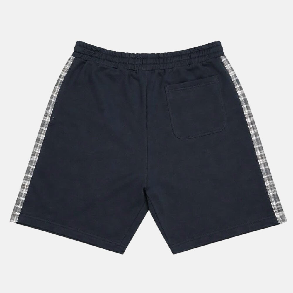 Lyle & Scott Check Panelled Sweat Shorts Dark Navy | Northern Threads Designer Menswear