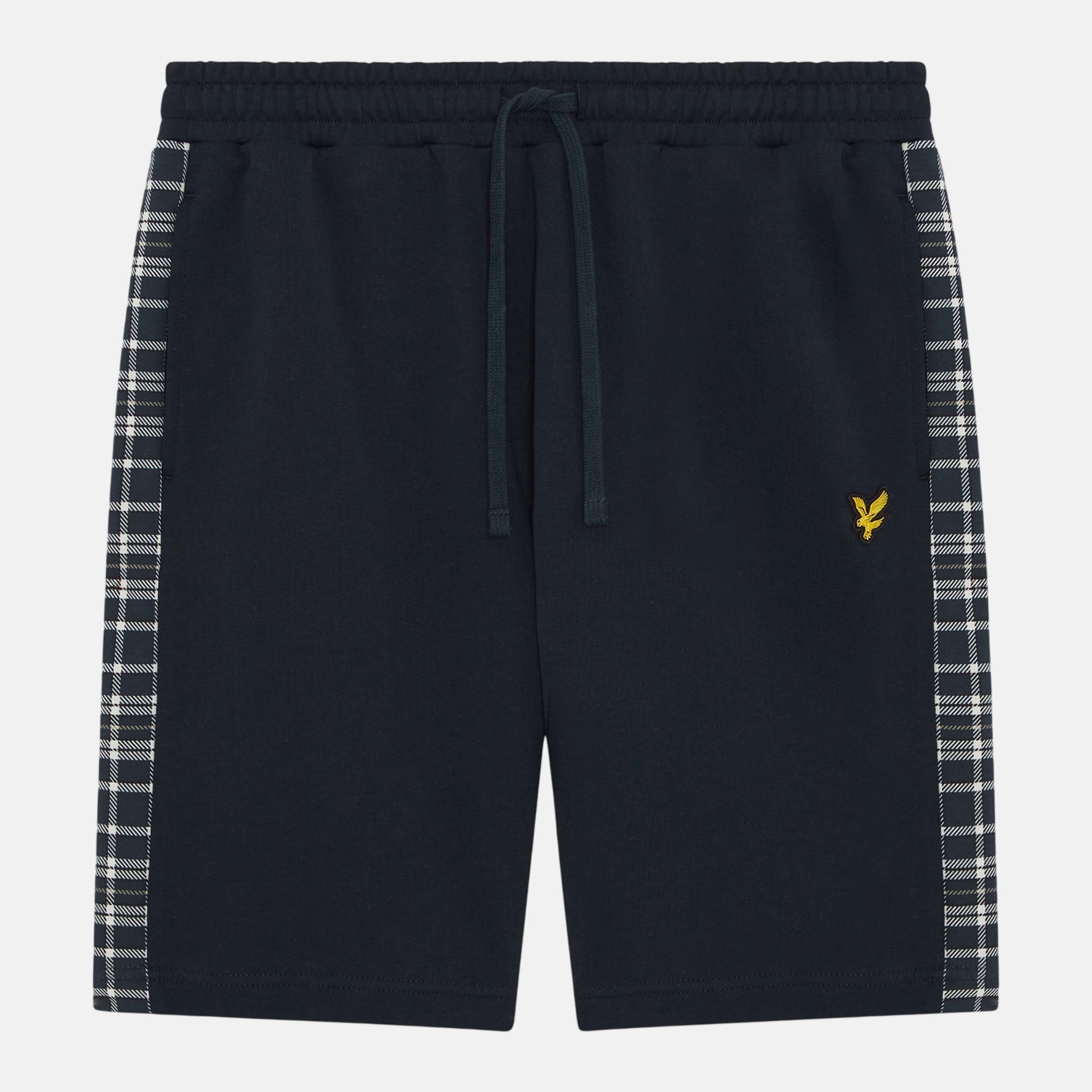 Lyle & Scott Check Panelled Sweat Shorts Dark Navy - SPR1086-S - northern threads uk