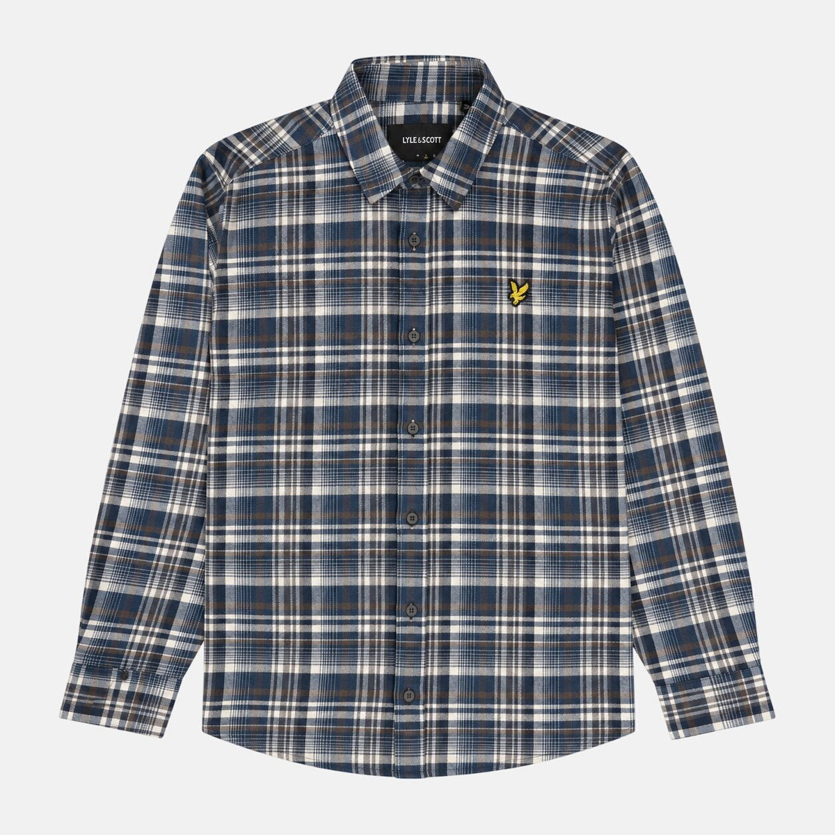 Lyle & Scott L/S Brushed Check Shirt Aegean Blue | Northern Threads Designer Menswear