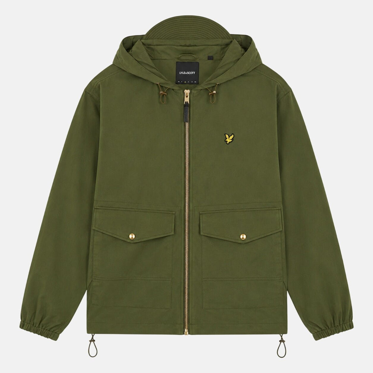 Lyle & Scott Waxed Hooded Utility Jacket True Olive | Northern Threads Designer Menswear